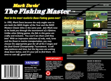 Mark Davis' The Fishing Master (USA) box cover back